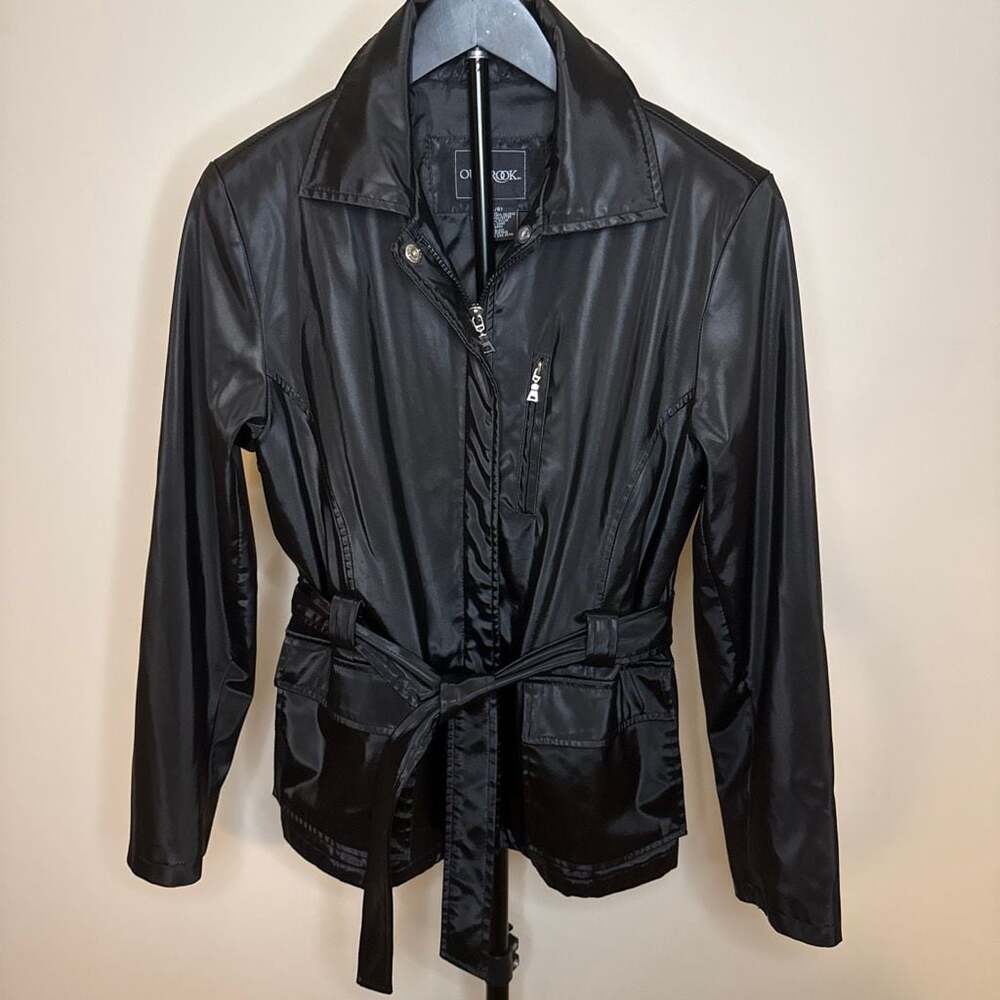 Outbrook Black Belted Lightweight Weather-Resistant Utility Jacket-S